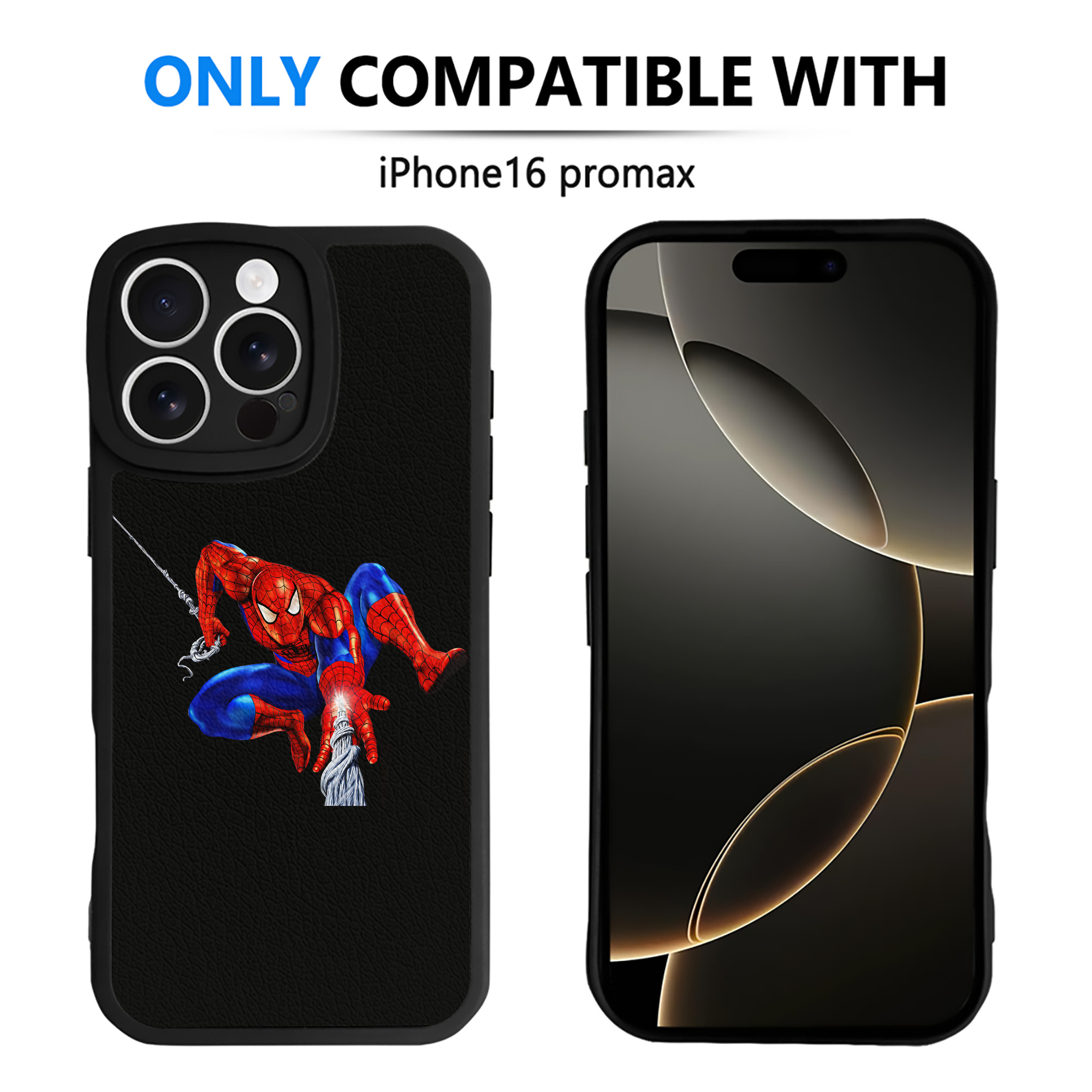 Spider Man スパイダーマン 【iPhone 16シリーズ対応】シリコンスマホケース（レザー調） 材質：シリコン